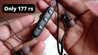 Worlds cheapest Bluetooth neckband with mic unboxing and review magnetic Bluetooth headset [upl. by Manolo]