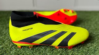 Adidas Predator League Laceless FGAG Boots Review  On Feet amp Unboxing ASMR 4K [upl. by Enomar]