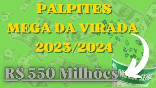 PALPITES PARA MEGA DA VIRADA 20232024  MegaSena da Virada 20232024 Palpites [upl. by Lairbag]