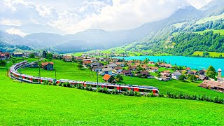 Lungern a fantastic Swiss village with a magical lake 🇨🇭 Switzerland 4K [upl. by Joana]