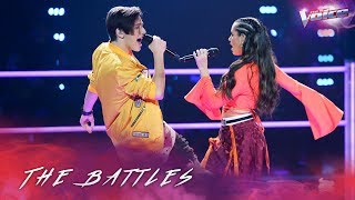 The Battles Aydan Calafiore v Madi Krstevski Uptown Funk  The Voice Australia 2018 [upl. by Pelag387]