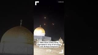 Video shows strikes from Iran being intercepted in skies of Jerusalem [upl. by Suolekcin]