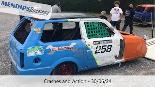 Mendips Raceway 300624  Crashes and Action [upl. by Ylra145]