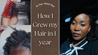 How to Grow 4c healthy Hair in 1 Year Wash Day amp Length reveal 🤯 My hair grew so much 🥳 [upl. by Philomena515]