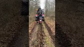 Kabelpflug entlang im Waldweg [upl. by Aihsilef]