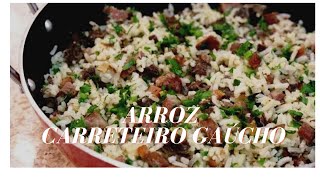 Tradicional ARROZ CARRETEIRO gaúcho com sobras de CHURRASCO [upl. by Hazem]