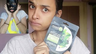 Garnier Skin Naturals Black Serum Mask Pure Charcoal review amp demo Poretightening SHEETMASK [upl. by Aihseit]