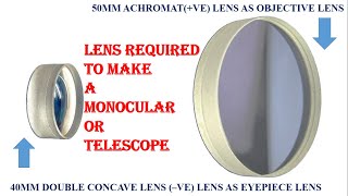 ACHROMATIC LENS AS OBJECTIVE LENS amp EYEPEICE LENS REQUIRED TO MAKE A MONOCULARBINOCULAR TELESCOPE [upl. by Colon863]