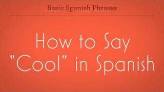 How to Say quotCoolquot  Spanish Lessons [upl. by Anirod]