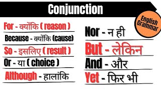 Learn शानदार Conjunction Use  Connectors  Joining Words For Because So Or Nor etc [upl. by Calli979]