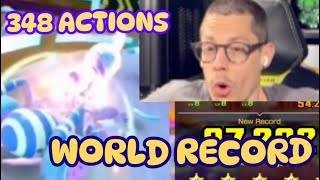 INSANE WORLD RECORD  Waluigi Pinball R  348 Actions by heriawsity Mario Kart Tour [upl. by Atiekram837]