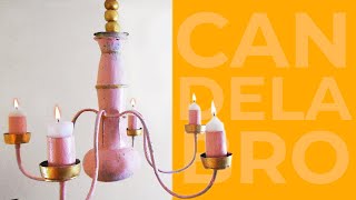 CANDELABRO HECHO CON RECICLAJE MANUALIDADES diy [upl. by Grearson644]