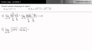 Granica ciągu  przykłady 6 [upl. by Einalem]