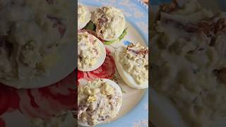 STUFFED EGGS cookingissimple food domoweobiady dinnerrecipes recipe obiad cooking [upl. by Yart]