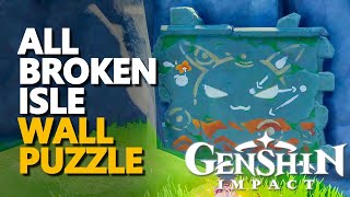 All Broken Isle Wall Puzzle Genshin Impact Painted Ball [upl. by Morrell]