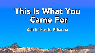 Rihanna  This Is What You Came For Lyrics [upl. by Esetal271]