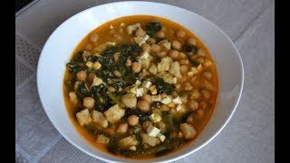 Треска с нутом и шпинатом Испанская кухня [upl. by Karie896]