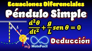 Péndulo Simple Ecuación diferencial 2 MÉTODOS  Conservación de la Energía y 2a Ley de Newton [upl. by Vigor]