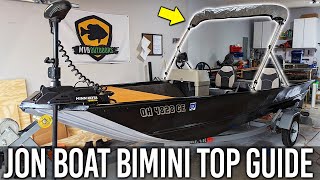 JON BOAT BIMINI TOP GUIDE  Everything you need to know [upl. by Maridel]