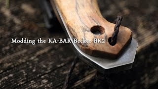 野遊び用ナイフに改造 Modding the KABAR Becker BK2 [upl. by Nelson]