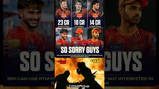 SRH Retention list 😢🤕💔ipl2025 srh shorts [upl. by Nam]