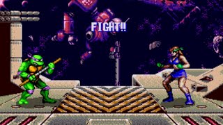 DONATELLO vs APRIL  Teenage Mutant Hero Turtles Tournament Fighters 1993 [upl. by Warenne]