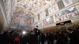 Vatican unveils its new LED lighting in Sistine Chapel [upl. by Akemahc]