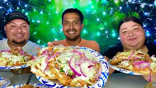 Chicken Chipotle Tinga Tostadas w BigGuyAppetite amp LaGordizEats • Food By MamaAppetite [upl. by Ydarg375]