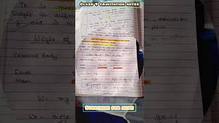 Class 9 physics gravitation notesstudy9th [upl. by Nyssa]