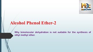 Chemistry  5 bimoleculardehydration ethylmethylether ncertchemistryclass12 alcoholphenol [upl. by Nelrah]