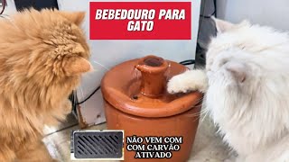 BEBEDOURO PARA GATO TROQUEI DE PLÁSTICO PARA FILTRO DE BARRO FONTE INTERATIVA bebedouroparagato [upl. by Ecnarepmet862]