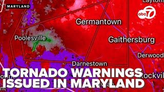 SEVERE WEATHER Tornado Confirmed in Montgomery County Maryland warnings issued across Maryland [upl. by Eevets724]