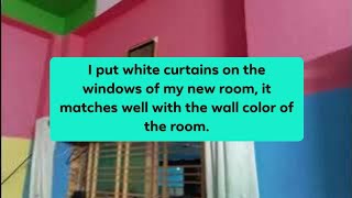 I put white curtains on the windows of my new room it matches well with the wall color of the room [upl. by Wenona840]