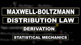 Maxwell Boltzmann Distribution law Derivation by mathOgenius [upl. by Lonne]