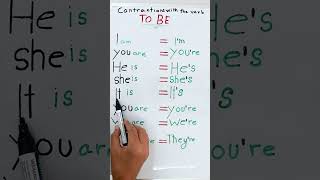 Contractions with the verb to be  Contracted versions of quotto bequot contractionwords contractions [upl. by Galatea116]