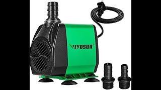 Review VIVOSUN 800GPH Submersible Pump 2021 [upl. by Lynett]