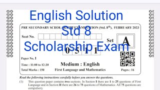 English solution  Scholarship Exam  Std 8  2023  Maharashtra Scholarship Exam Series [upl. by Relyhcs563]