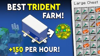 Minecraft BEST Trident Farm Tutorial  NEW  150 PHR [upl. by Fulcher]