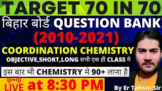 BIHAR BOARD QUESTION BANK  COORDINATION CHEMISTRY inorganicchemistry coordinationchemistry [upl. by Soinotna]