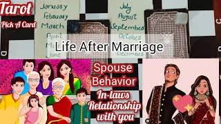 Hindi🔮 Pick A Card ❤️Your Life After Marriage🥰 Inlaws Relationship Spouse Behavior🫲 ✨ [upl. by Aerdnas]