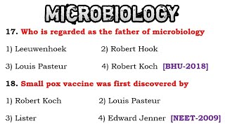 microbiology mcq question answers  father of microbiology [upl. by Eslud]