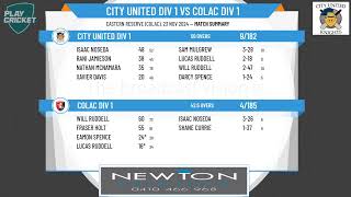 City United Div 1 v Colac Div 1 [upl. by Eikcaj497]