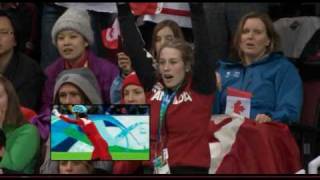 Marianne StGelais watches boyfriend Charles Hamelin win gold [upl. by Skurnik]