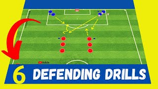 ✅6 Defensive Drills for Soccer Players  Individual amp Team Defensive Drills  Defending Drills [upl. by Meisel]