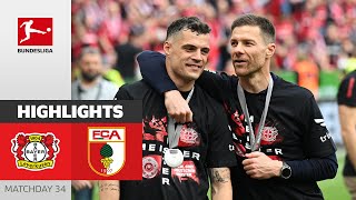 Leverkusen Finishes Perfect Season  Bayer 04 Leverkusen  Augsburg  Highlights  MD 34 Bundesliga [upl. by Milzie]