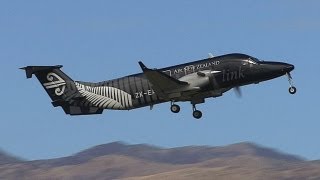 Aircraft Rarity A black airliner  Air New Zealand Beech 1900D [upl. by Ardnasirk]