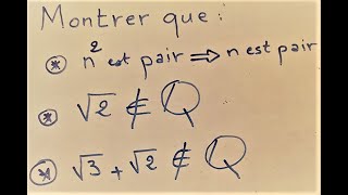 Raisonnement par contraposition et par labsurde  1ère bac s [upl. by Eelac]