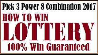 How to win the Lottery  Pick 3 Power 8 Combination 2017 [upl. by Faxon]