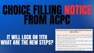 Choice Filling Notice from ACPC [upl. by Carmencita]