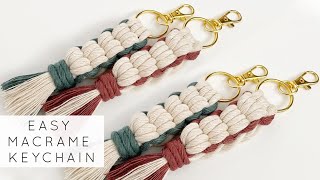 DIY  EASY MACRAME KEYCHAIN  MACRAME TUTORIAL [upl. by Shoshanna272]